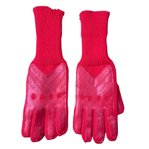 Vintage Red Gloves Knit and Patch Design - Picture 2 of 6